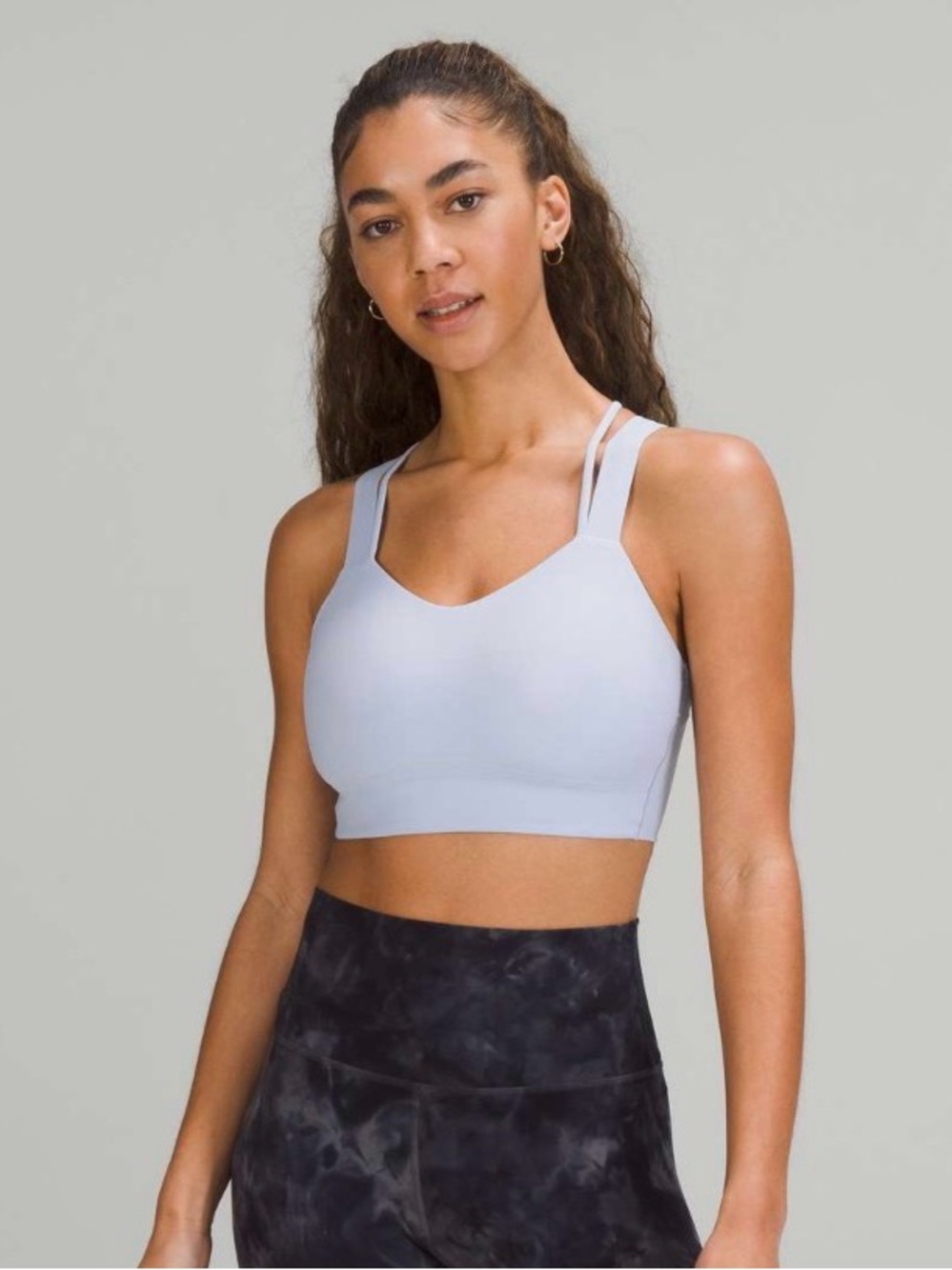Lululemon Like A Cloud Long-Line Bra D/DD Blue Linen Size 6